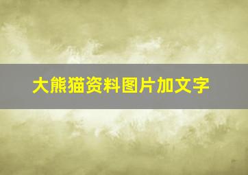 大熊猫资料图片加文字