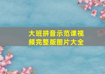 大班拼音示范课视频完整版图片大全