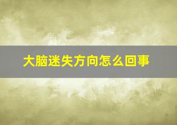 大脑迷失方向怎么回事