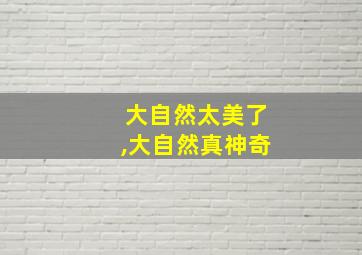 大自然太美了,大自然真神奇