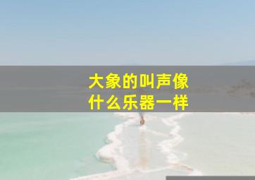 大象的叫声像什么乐器一样