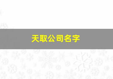 天取公司名字