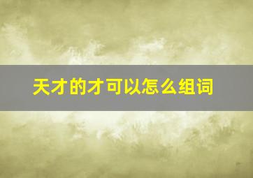 天才的才可以怎么组词