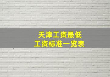 天津工资最低工资标准一览表