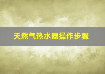 天然气热水器操作步骤