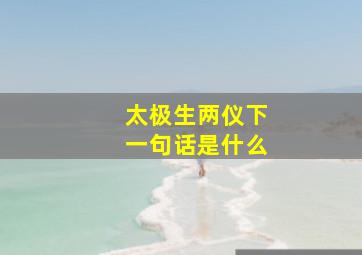 太极生两仪下一句话是什么