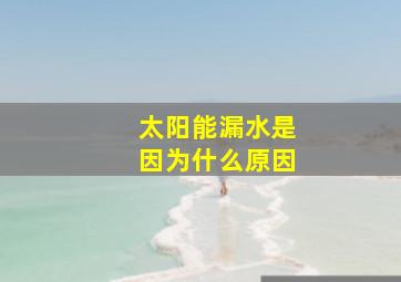 太阳能漏水是因为什么原因