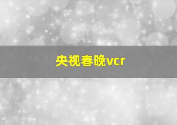 央视春晚vcr