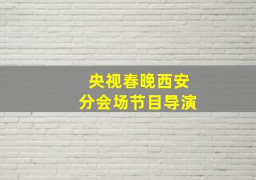 央视春晚西安分会场节目导演