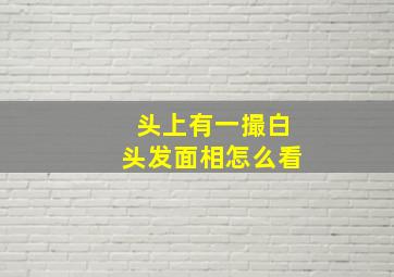 头上有一撮白头发面相怎么看