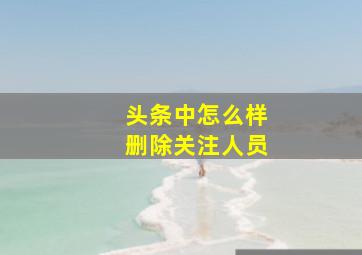 头条中怎么样删除关注人员