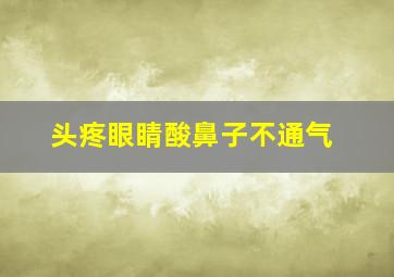 头疼眼睛酸鼻子不通气