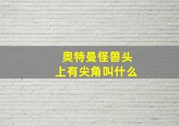 奥特曼怪兽头上有尖角叫什么