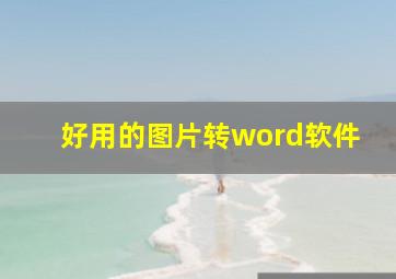 好用的图片转word软件