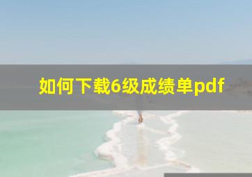 如何下载6级成绩单pdf