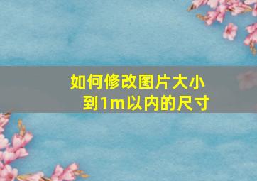 如何修改图片大小到1m以内的尺寸