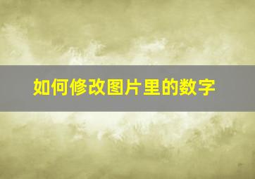 如何修改图片里的数字