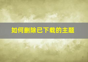 如何删除已下载的主题