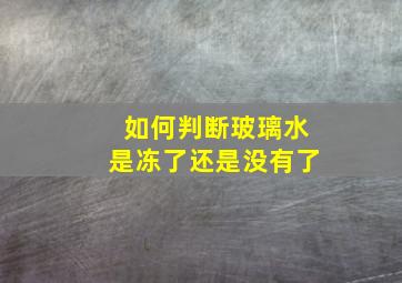 如何判断玻璃水是冻了还是没有了