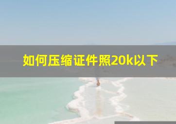 如何压缩证件照20k以下