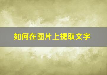 如何在图片上提取文字