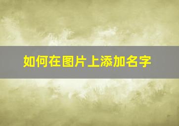 如何在图片上添加名字