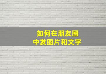 如何在朋友圈中发图片和文字