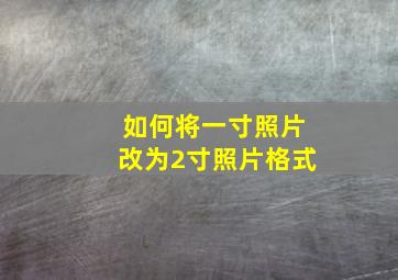 如何将一寸照片改为2寸照片格式