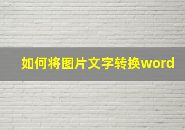 如何将图片文字转换word