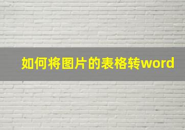 如何将图片的表格转word