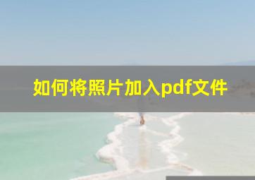 如何将照片加入pdf文件