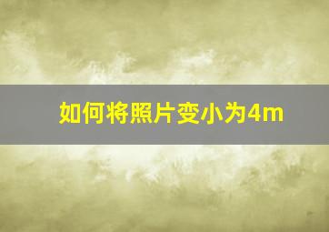 如何将照片变小为4m