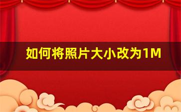 如何将照片大小改为1M