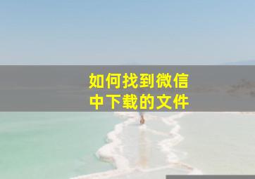 如何找到微信中下载的文件