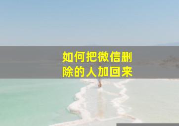 如何把微信删除的人加回来