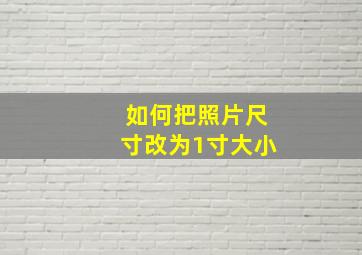 如何把照片尺寸改为1寸大小