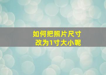 如何把照片尺寸改为1寸大小呢