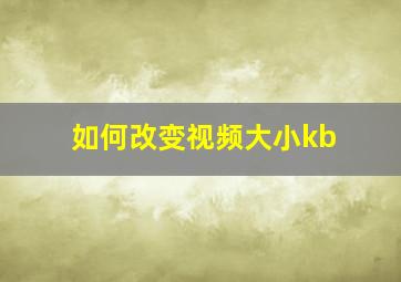 如何改变视频大小kb