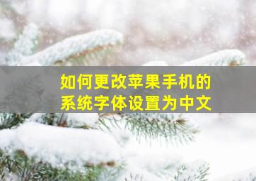 如何更改苹果手机的系统字体设置为中文