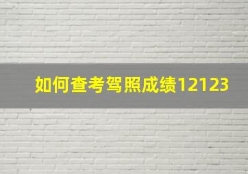 如何查考驾照成绩12123