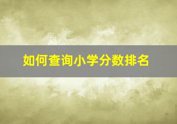 如何查询小学分数排名