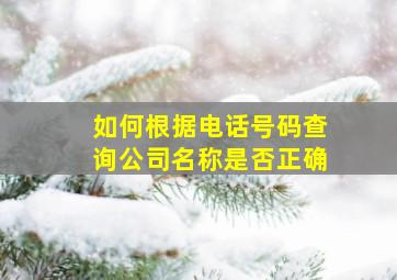 如何根据电话号码查询公司名称是否正确