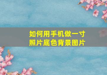 如何用手机做一寸照片底色背景图片