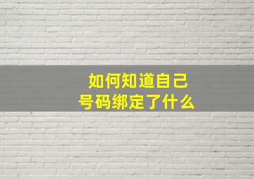 如何知道自己号码绑定了什么