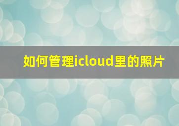 如何管理icloud里的照片