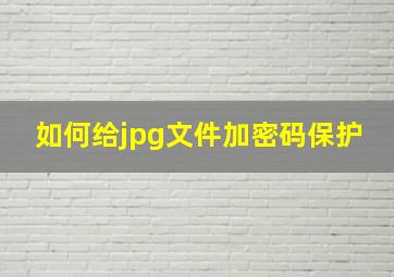 如何给jpg文件加密码保护