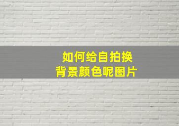 如何给自拍换背景颜色呢图片