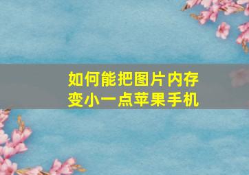 如何能把图片内存变小一点苹果手机