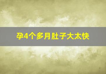 孕4个多月肚子大太快