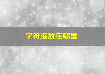 字符缩放在哪里